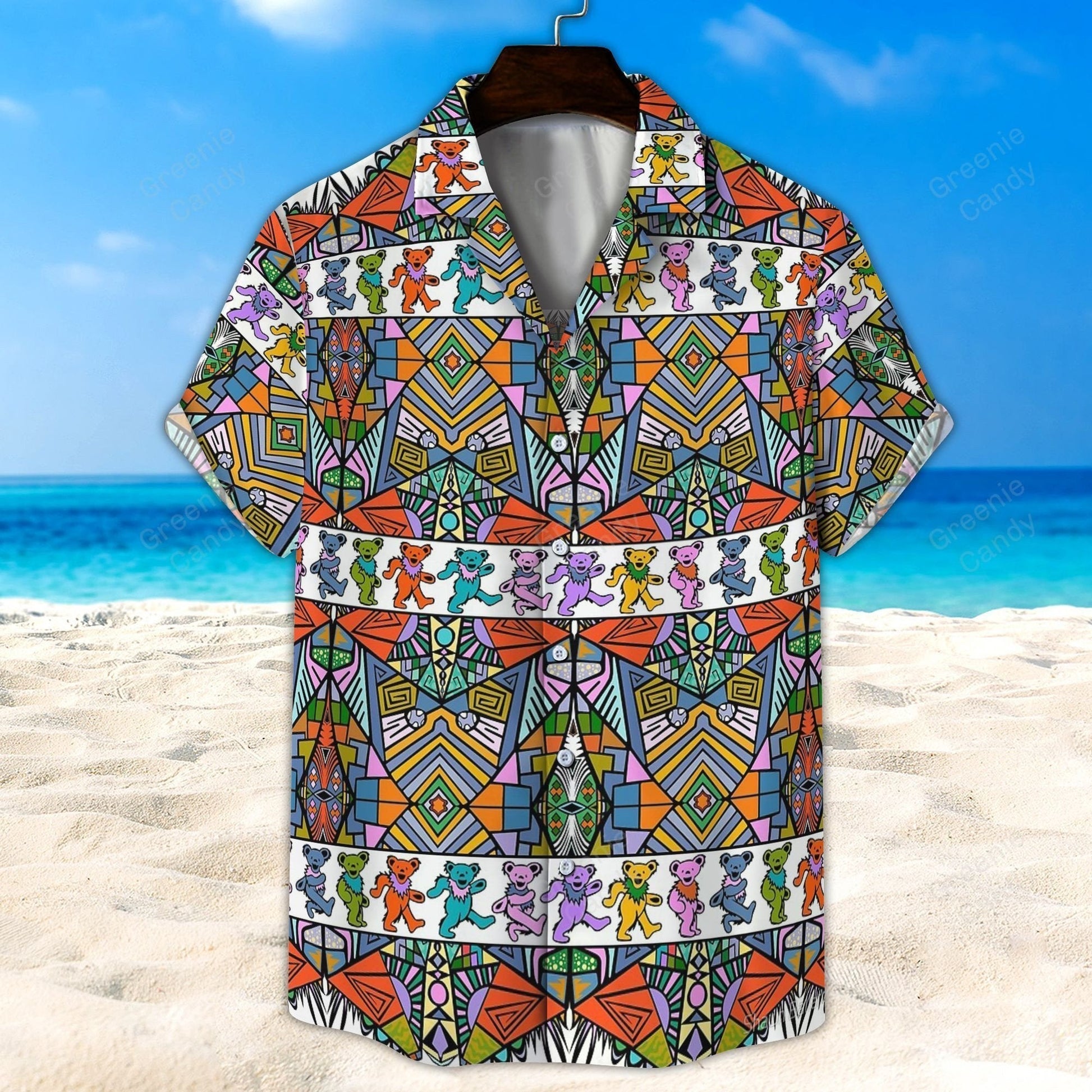 Grateful Dead Bears Colorful All Over Print 3D Unisex Hawaiian Shirt And Beach Short