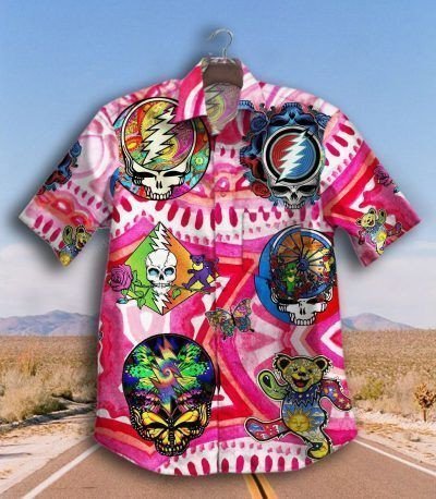 Grateful Dead Symbols All Over Print 3D Unisex Hawaiian Shirt And Beach Short