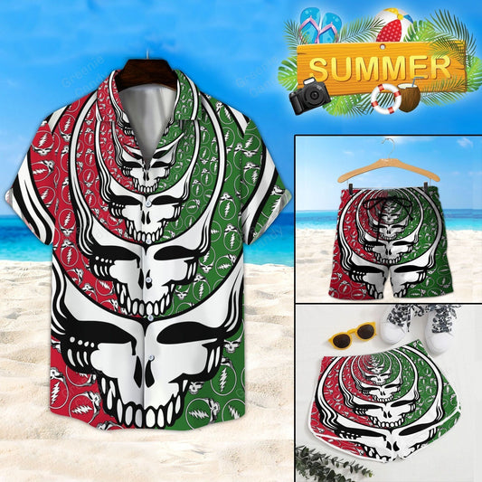 Repeated Grateful Dead All Over Print 3D Unisex Hawaiian Shirt And Beach Short