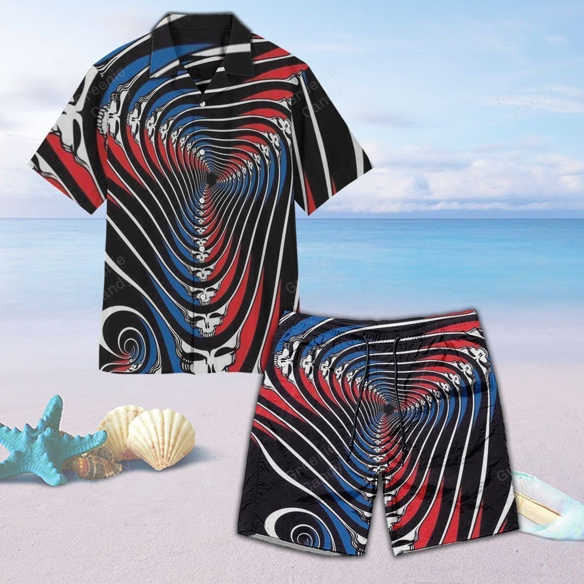 Hypnotic Grateful Dead All Over Print 3D Unisex Hawaiian Shirt And Beach Short