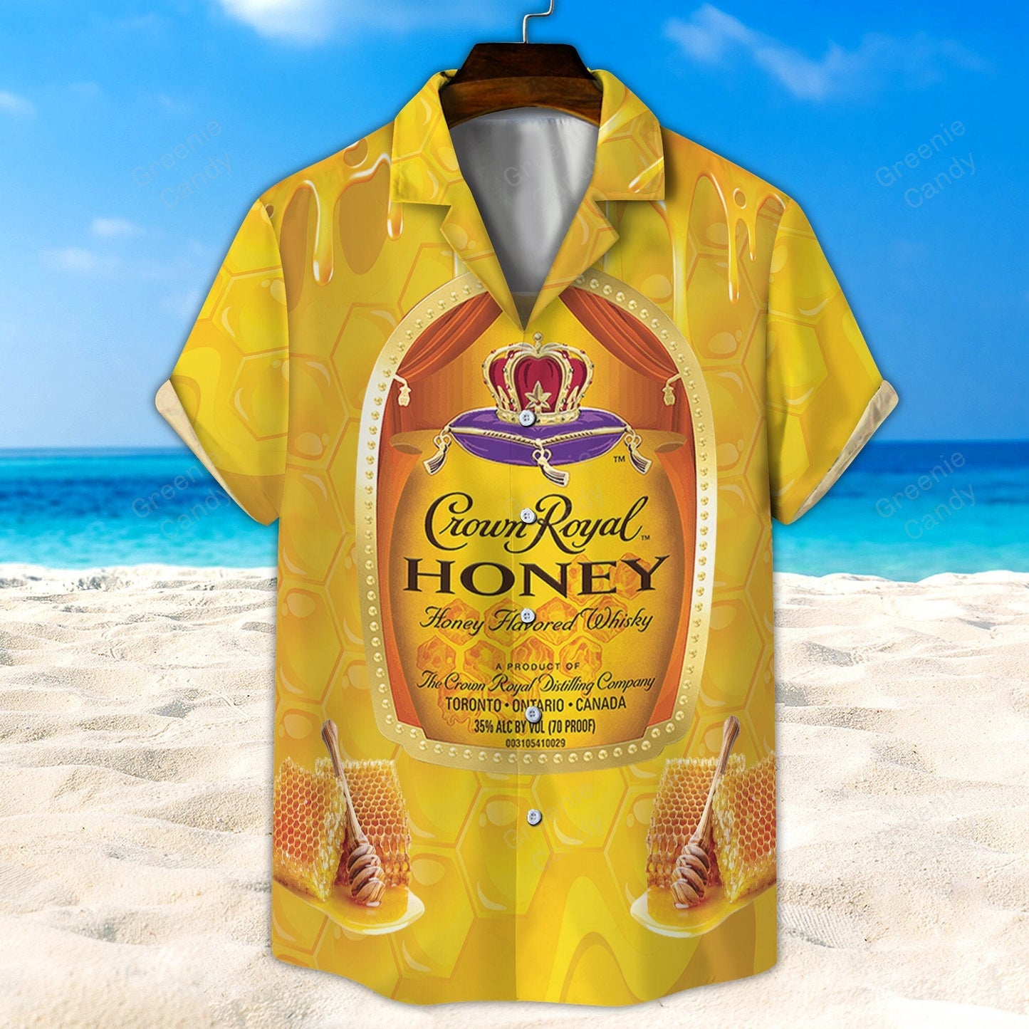 Crown Royal Honey All Over Print 3D Unisex Hawaiian Shirt And Beach Short