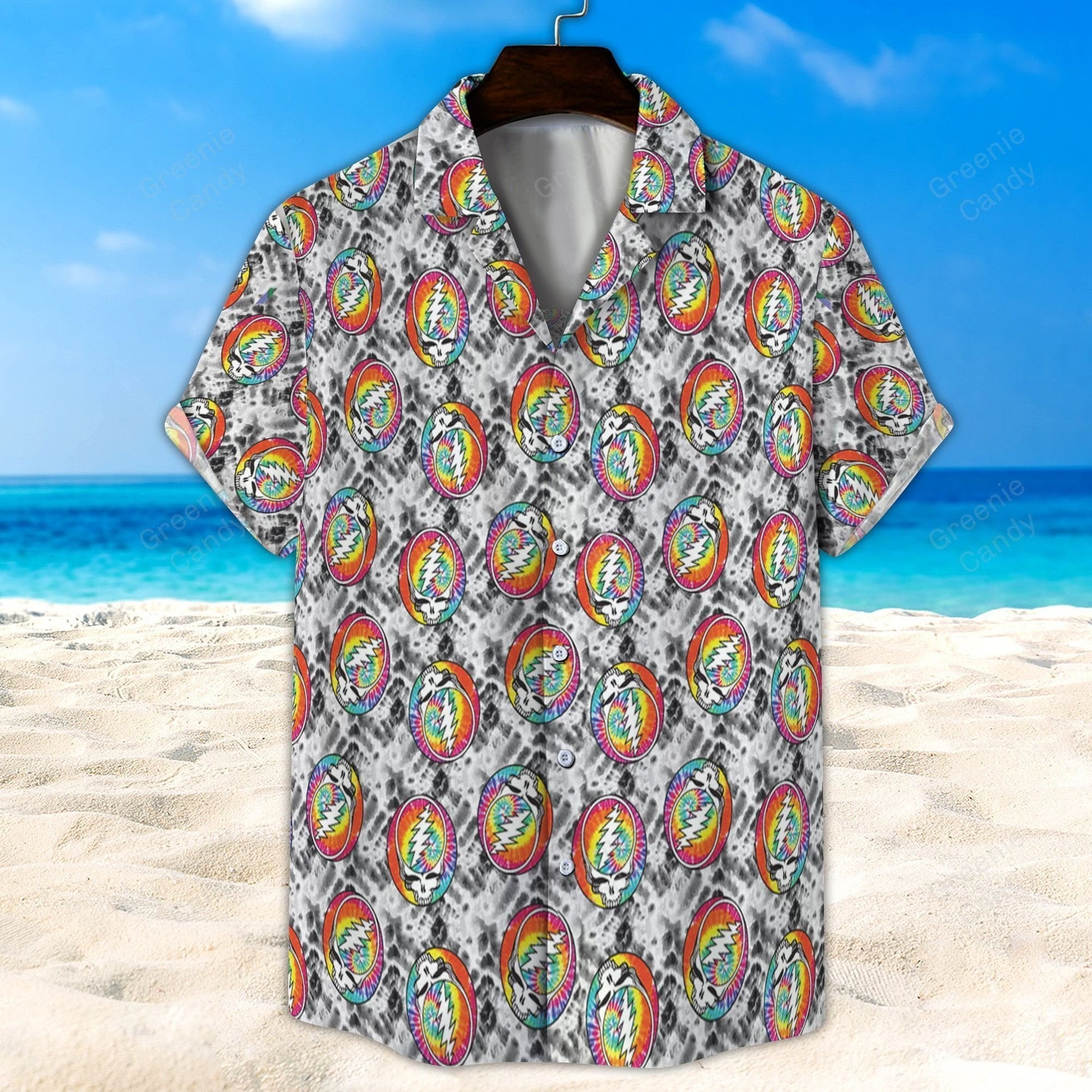 Grateful Dead Seamless Pattern All Over Print 3D Unisex Hawaiian Shirt And Beach Short