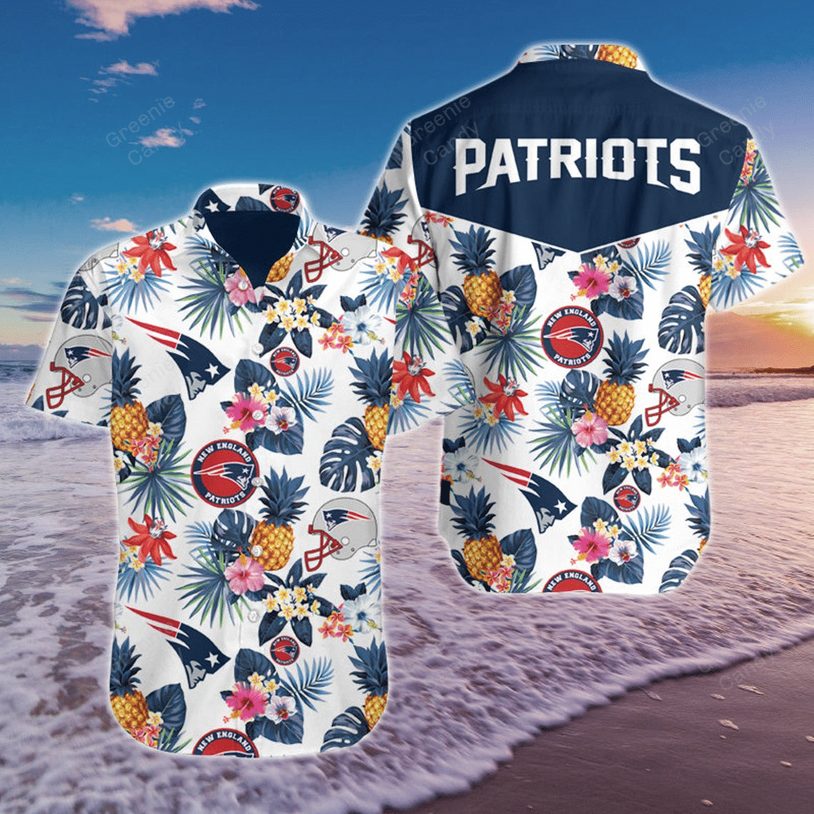 New England Patriots Floral All Over Print 3D Unisex Hawaiian Shirt And Beach Short