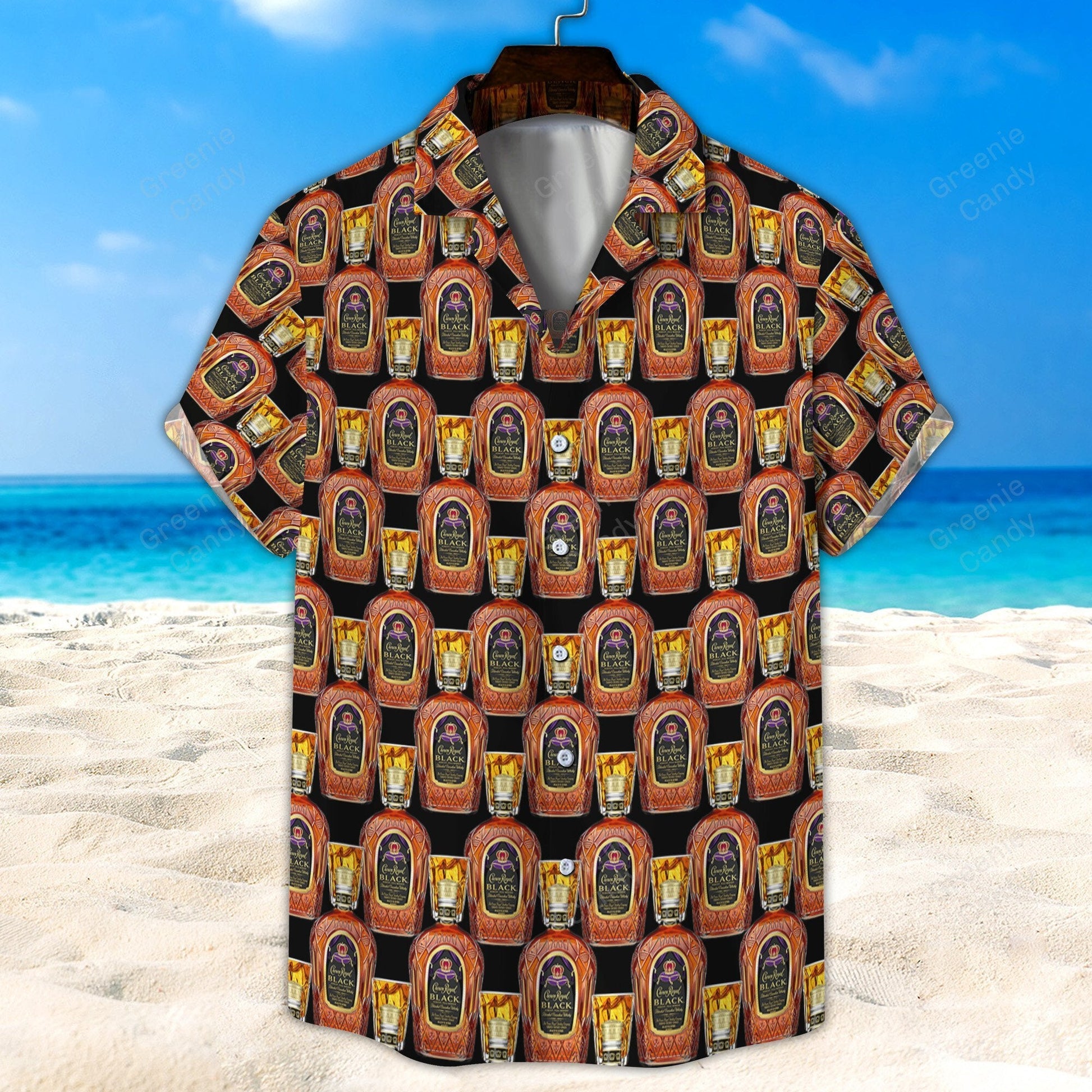 Crown Royal Black Bottle Seamless All Over Print 3D Hawaiian Shirt And Beach Short