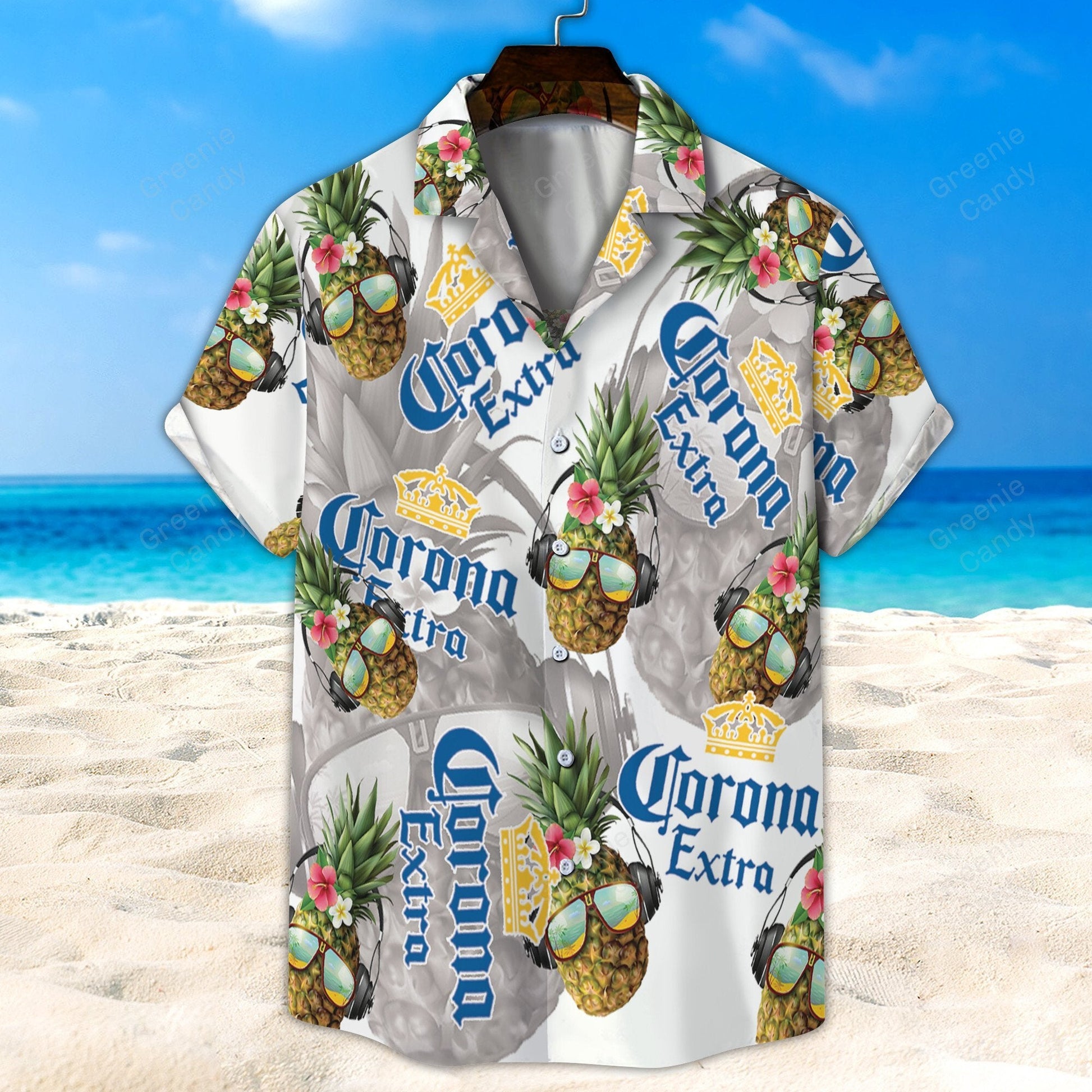 Corona Extra Funny Pineapple All Over Print 3D Unisex Hawaiian Shirt And Beach Short