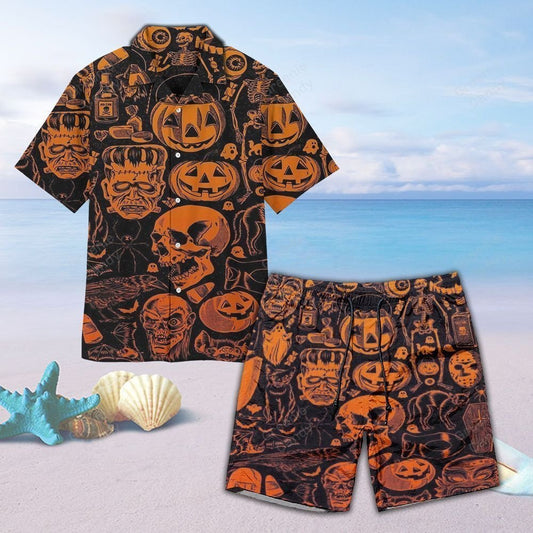 Pattern All Over Print 3D Hawaiian Shirt And Beach Short