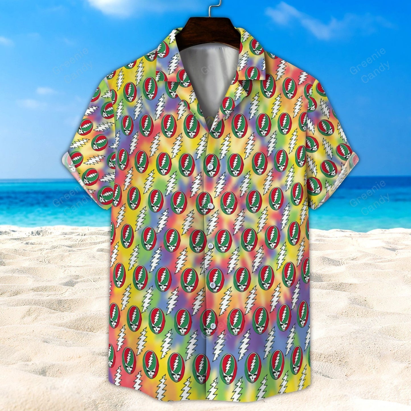 Seamless Grateful Dead Tiedye All Over Print 3D Hawaiian Shirt And Beach Short