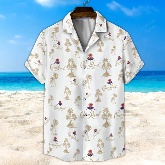 Crown Royal Palm Tree All Over Print 3D Hawaiian Shirt And Beach Short