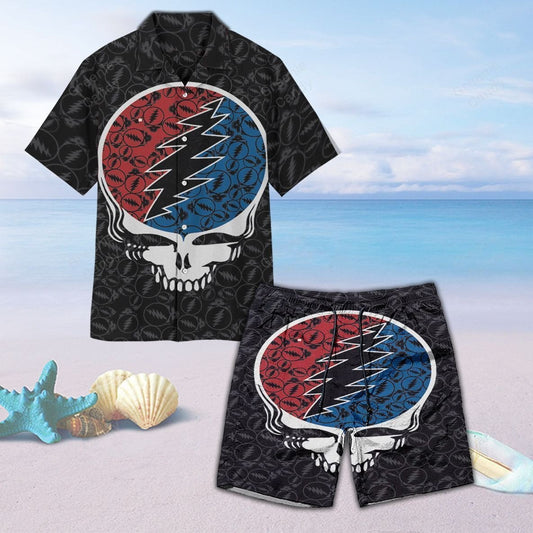 Grateful Dead All Over Print 3D Hawaiian Shirt And Beach Short