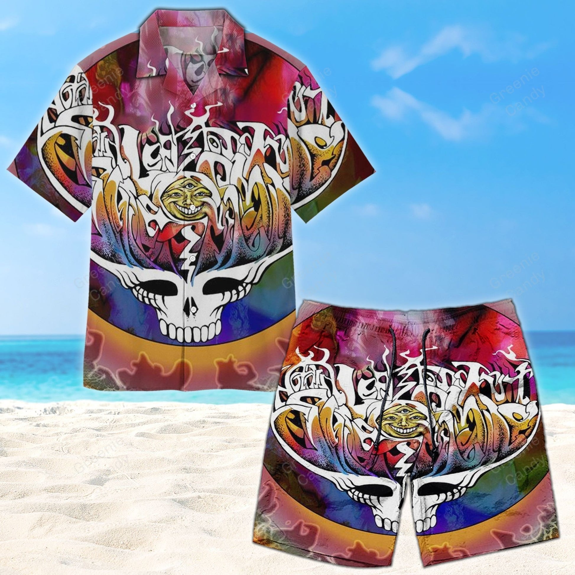 Amazing Grateful Dead All Over Print 3D Hawaiian Shirt And Beach Short