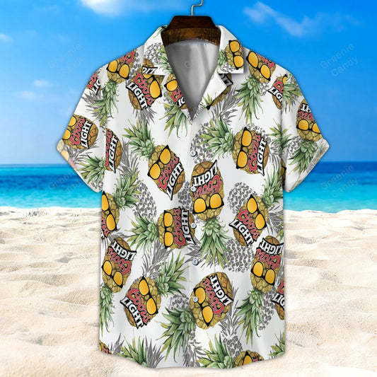 Seamless Coors Light Funny Pineapple All Over Print 3D Hawaiian Shirt And Beach Short