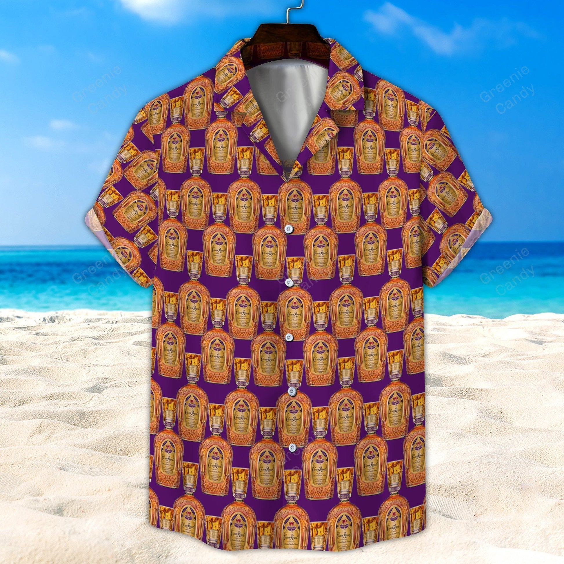 Crown Royal Bottle Seamless Pattern All Over Print 3D Hawaiian Shirt And Beach Short