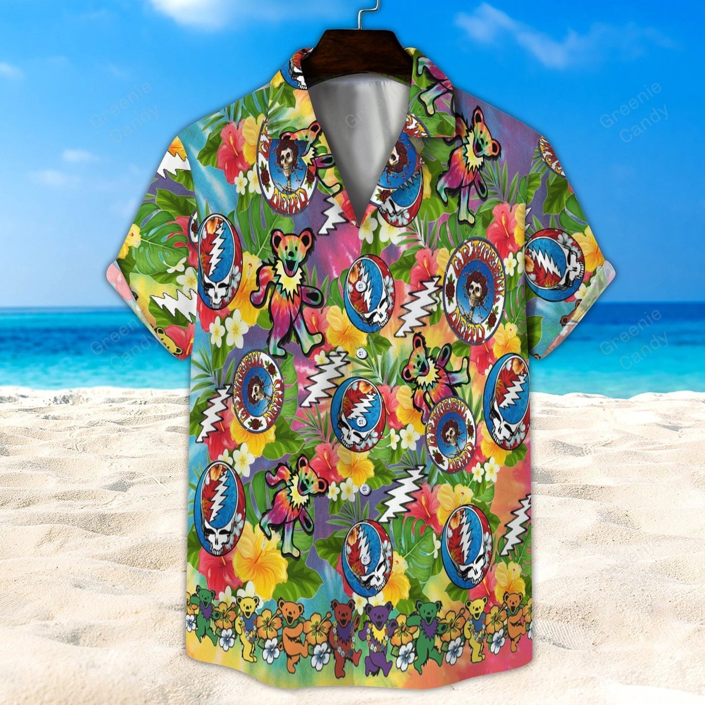 Grateful Dead Floral All Over Print 3D Hawaiian Shirt And Beach Short