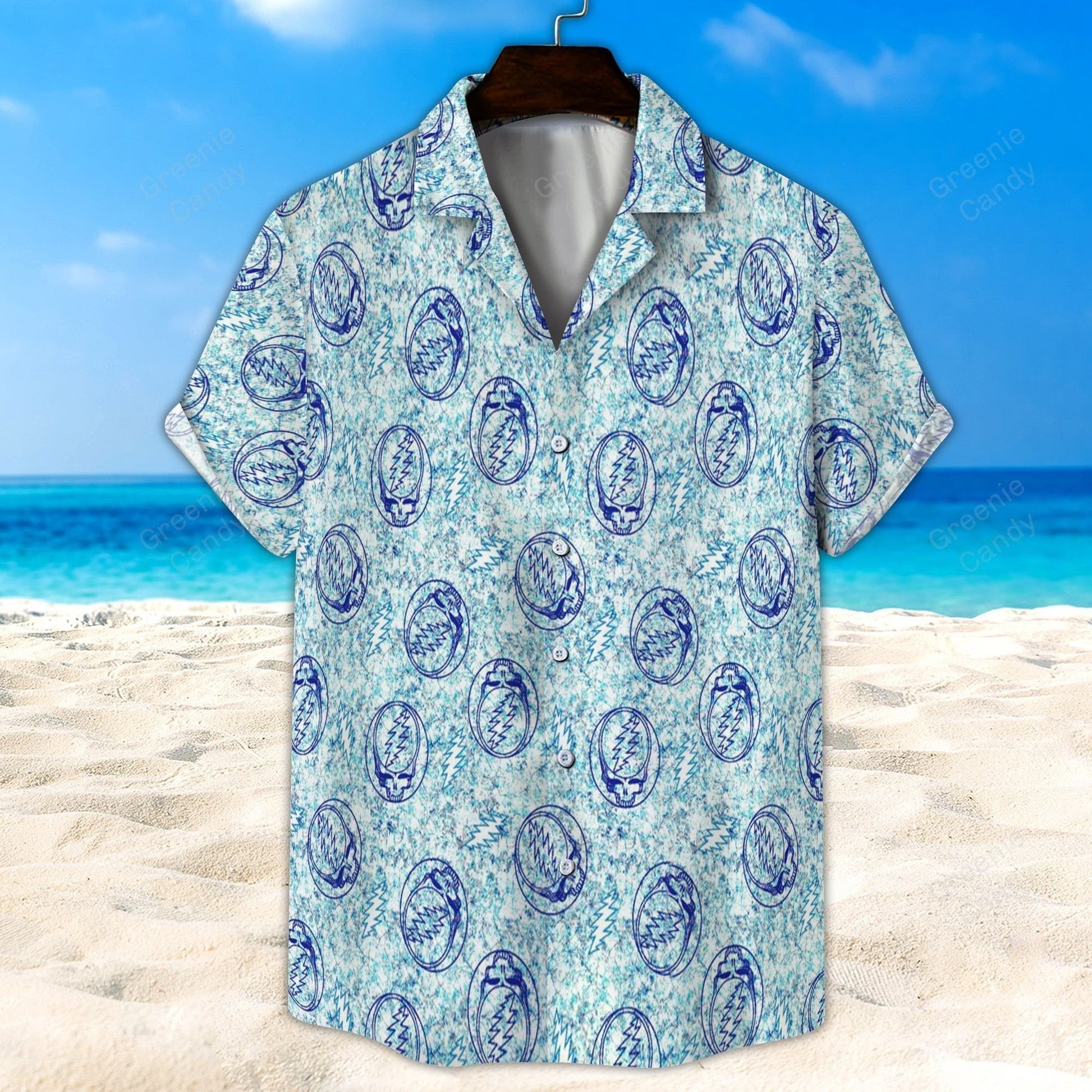 Grateful Dead Seamless Pattern All Over Print 3D Hawaiian Shirt And Beach Short