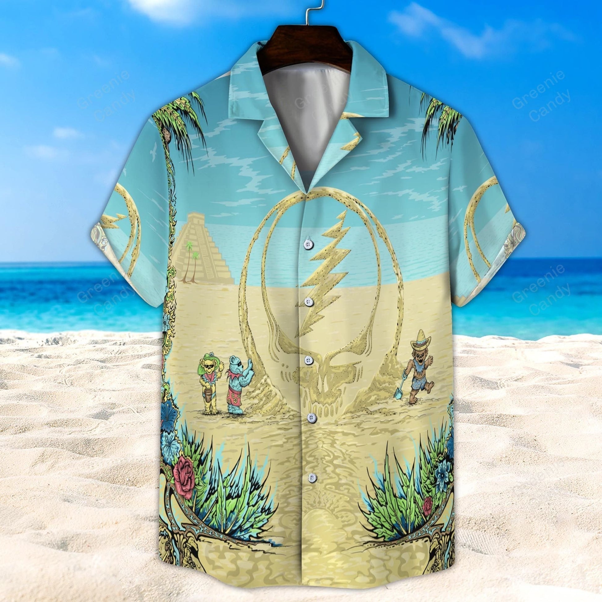 Grateful Dead Beach All Over Print 3D Hawaiian Shirt And Beach Short