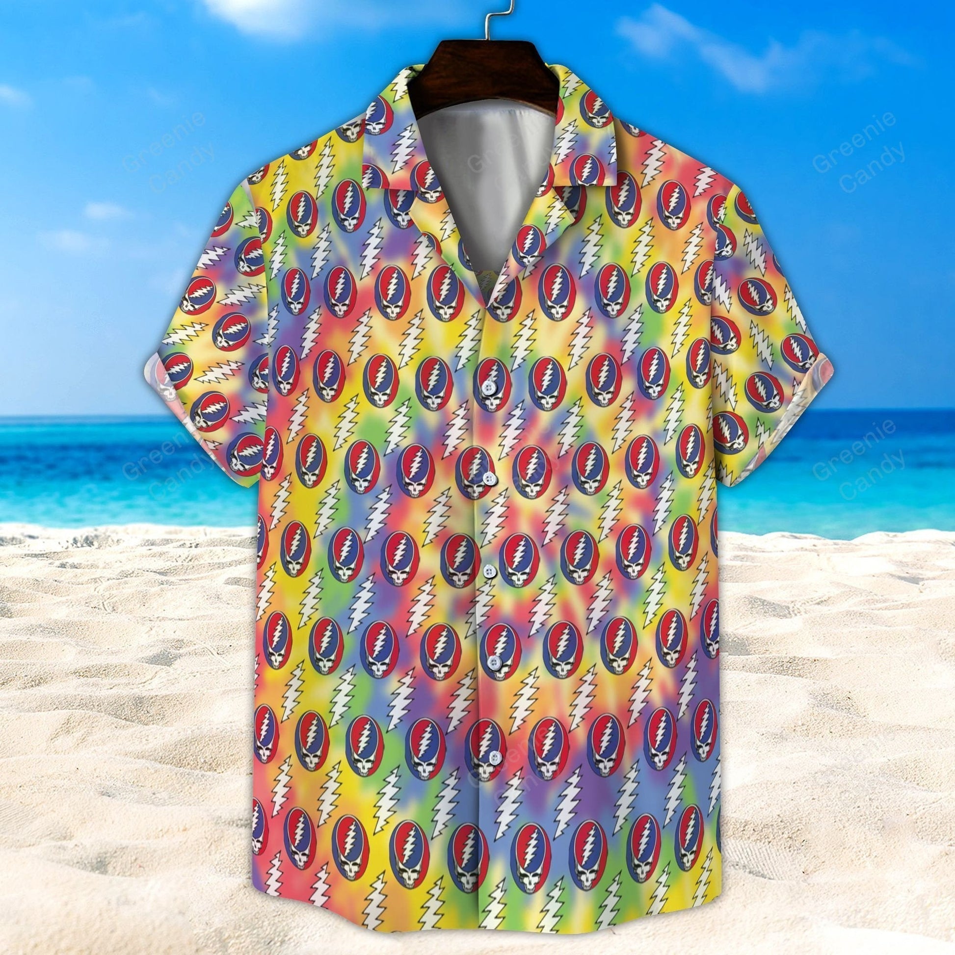 Grateful Dead Seamless Pattern All Over Print 3D Hawaiian Shirt And Beach Short