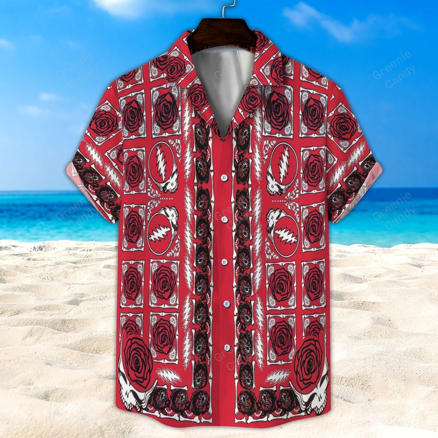 Grateful Dead And Rose All Over Print 3D Hawaiian Shirt And Beach Short