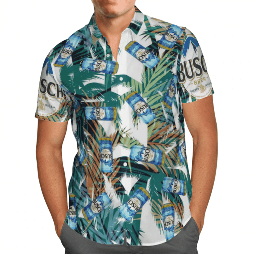 Busch Beer Palm Tree All Over Print 3D Hawaiian Shirt