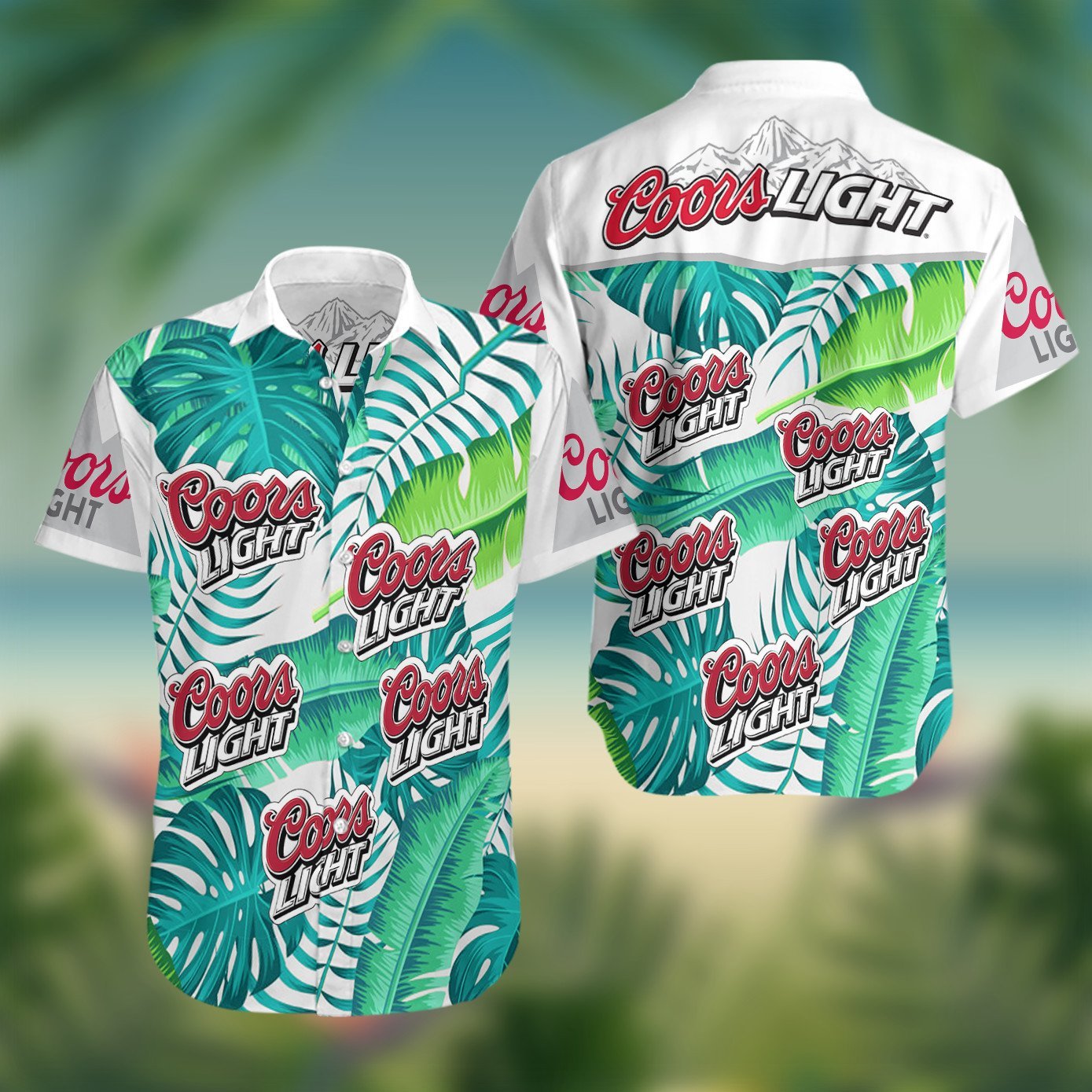 Coors Light Tropical Leafs All Over Print 3D Hawaiian Shirt