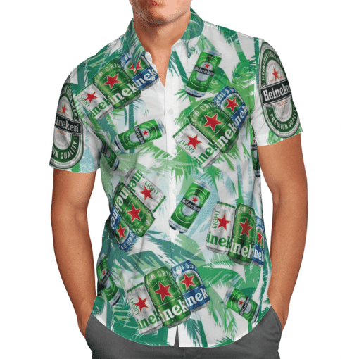 Heineken Palm Tree All Over Print 3D Hawaiian Shirt