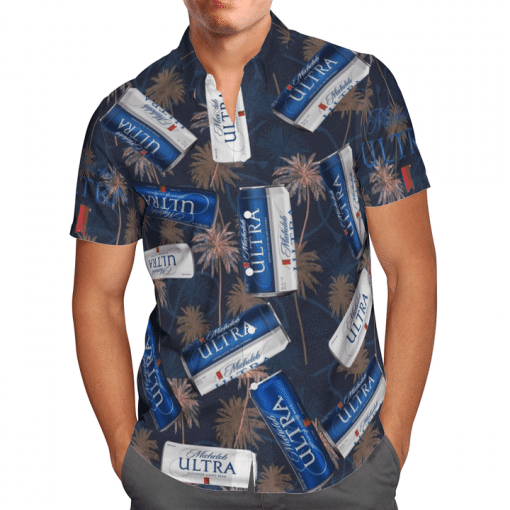 Michelob Ultra Palm Tree All Over Print 3D Hawaiian Shirt