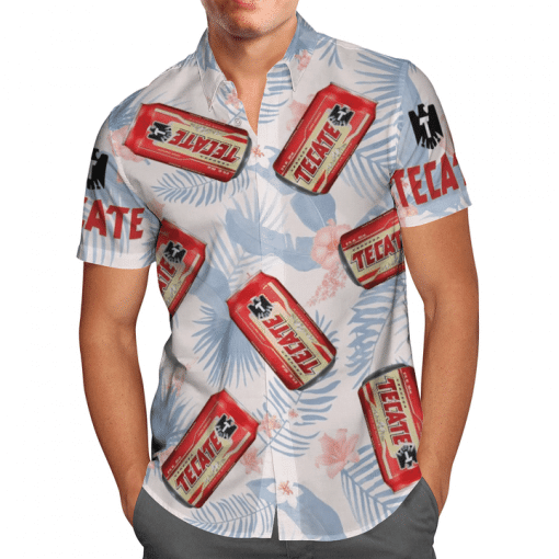 Tecate Tropical Leafs All Over Print 3D Hawaiian Shirt