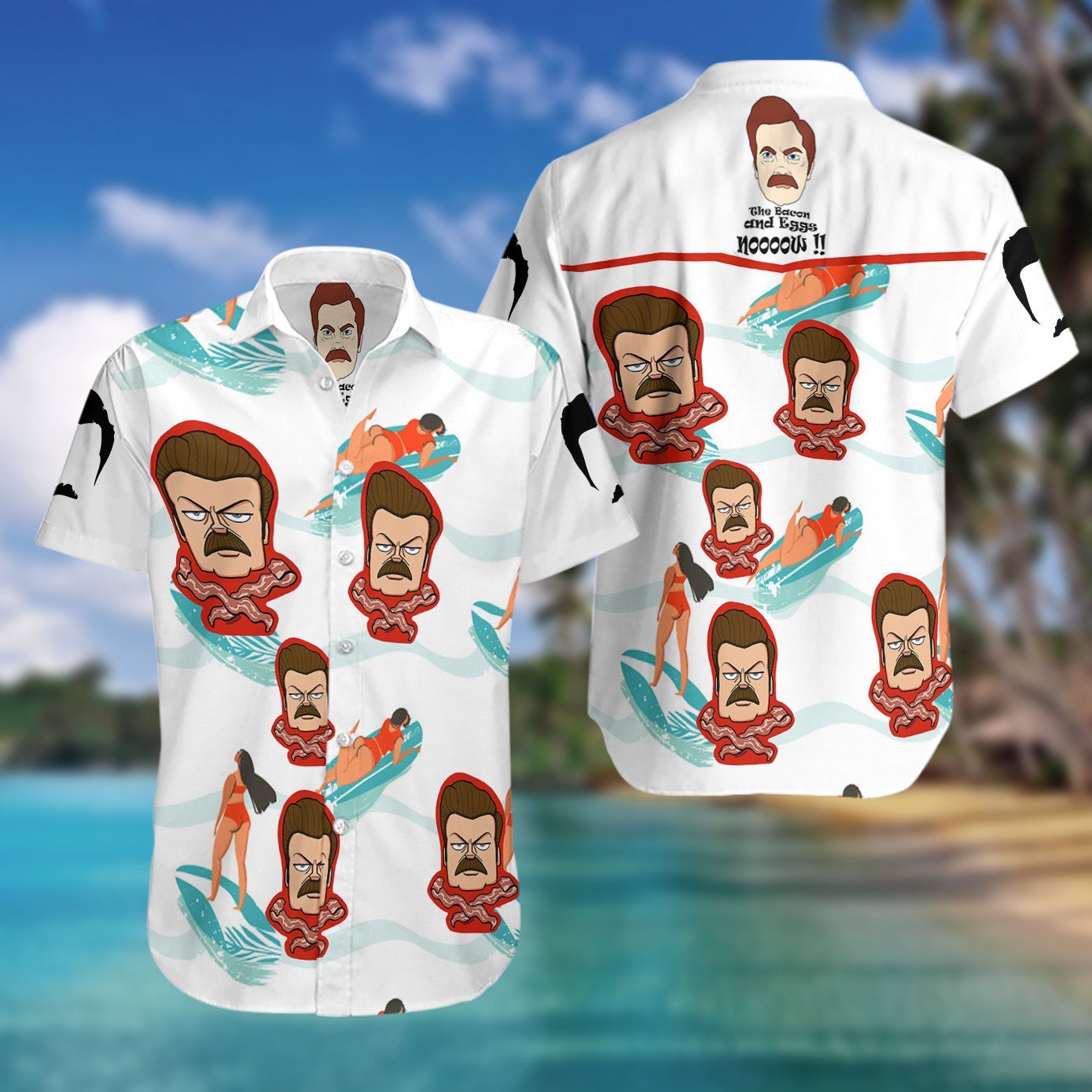 Ron Swanson Parks And Recreation All Over Print Hawaiian Shirt