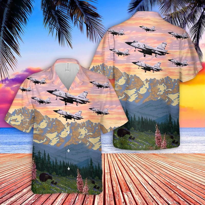 Air Force Convair F-106A Delta Dart Montana All Over Print 3D Hawaiian Shirt