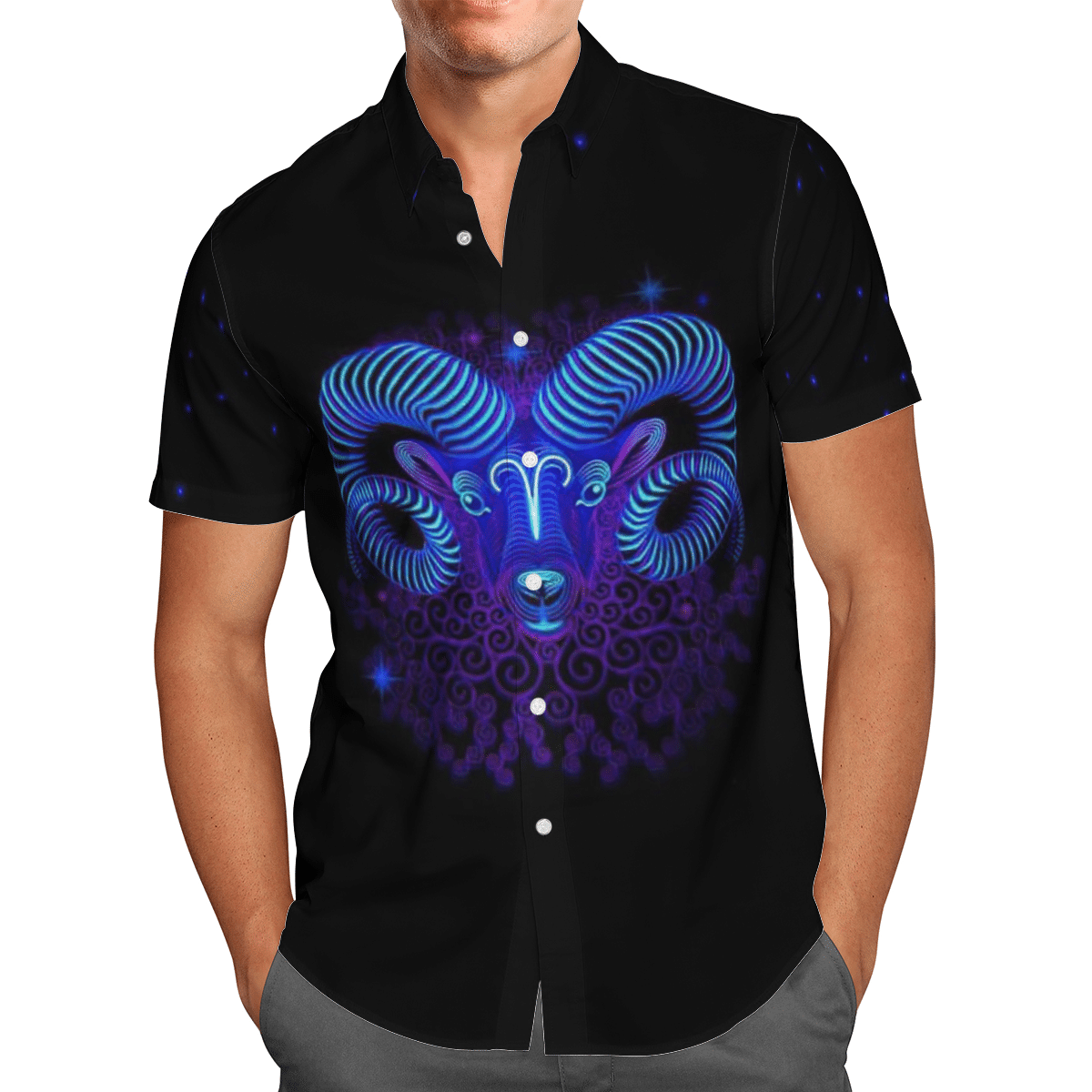 Aries Horoscope Zodiac Sign All Over Print 3D Hawaiian Shirt