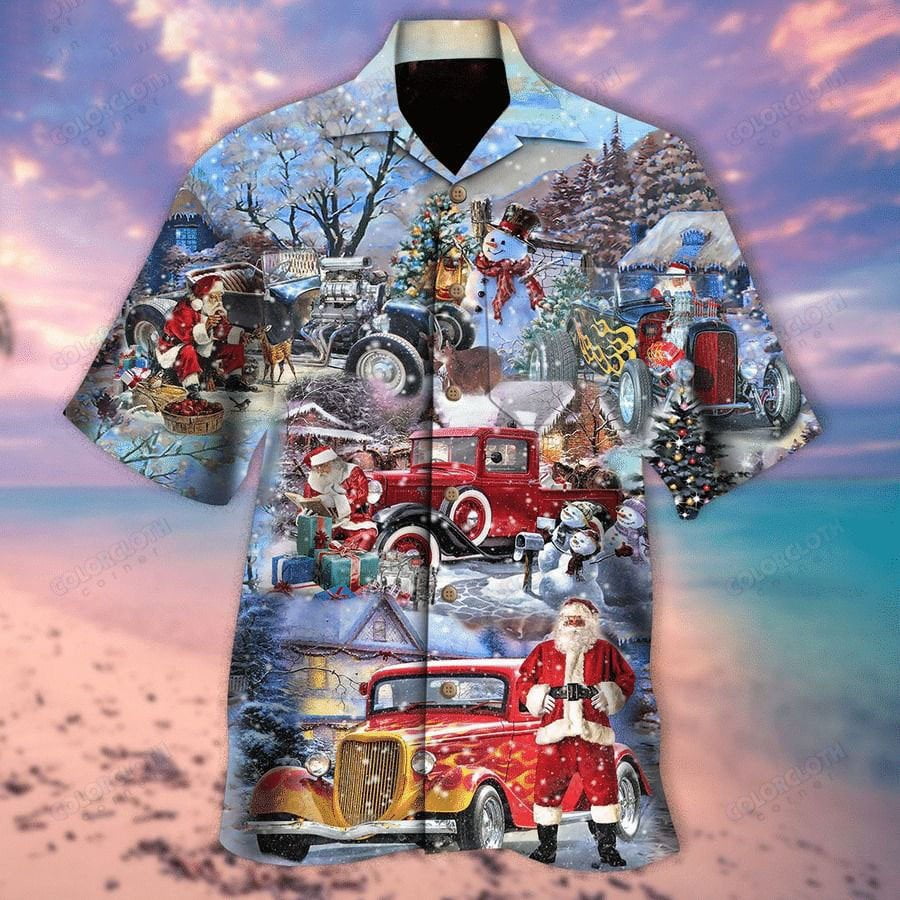 Theme Santa Claus All Over Print 3D Hawaiian Shirt