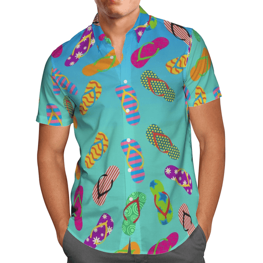 Colorful Flip Flop All Over Print 3D Hawaiian Shirt