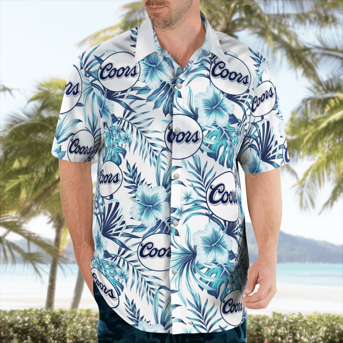 Coors Brewing Beer All Over Print 3D Flowery Hawaiian Shirt