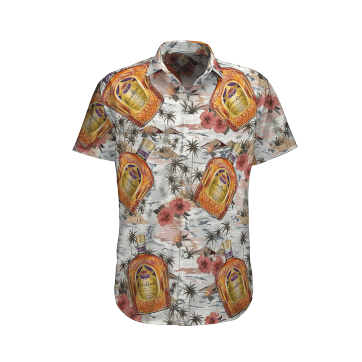 Crown Royal Canadian Whisky All Over Print 3D Flowery Hawaiian Shirt