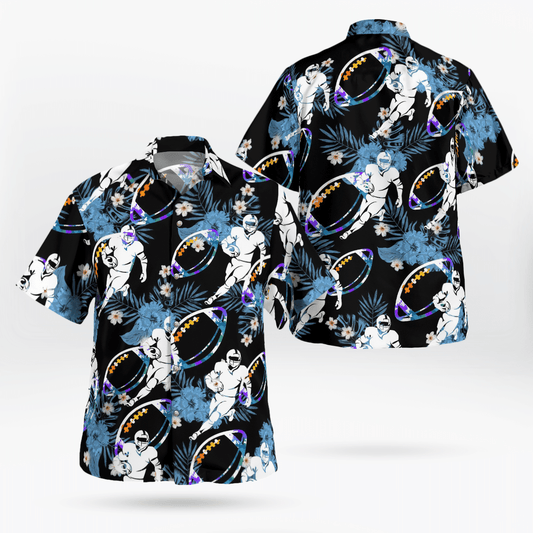 Football Player All Over Print 3D Flowery Aloha Summer Beach Hawaiian Shirt