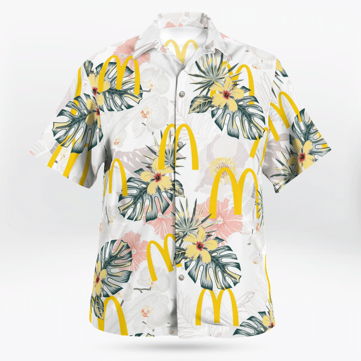 Mcdonald's All Over Print 3D Flowery Aloha Summer Beach Hawaiian Shirt