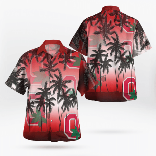 Ohio State Buckeyes All Over Print 3D Aloha Summer Beach Hawaiian Shirt