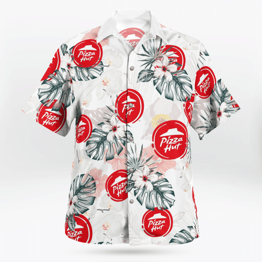 Pizza Hut All Over Print 3D Flowery Aloha Summer Beach Hawaiian Shirt