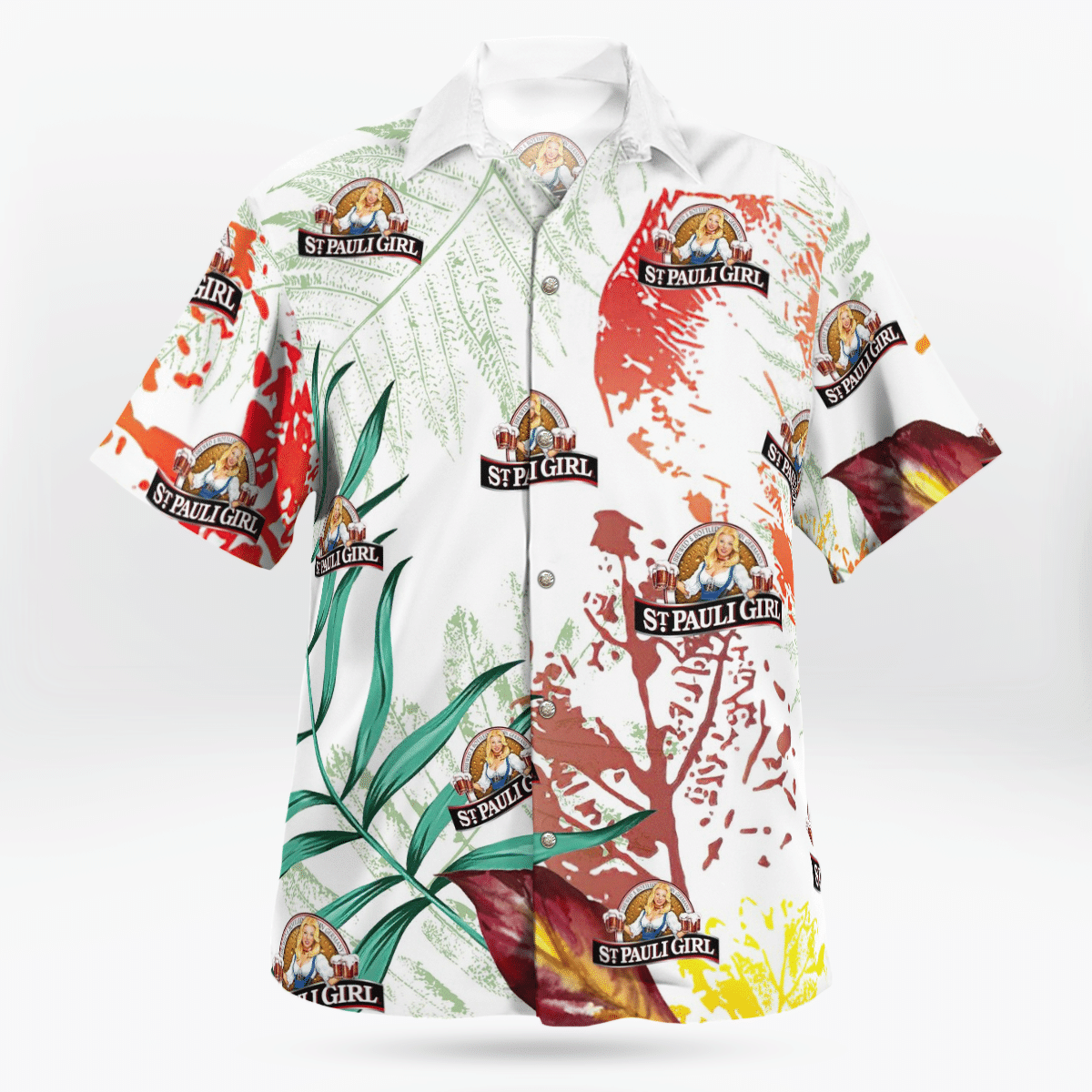 St Pauli Girl Beer All Over Print 3D Colorful Aloha Summer Beach Hawaiian Shirt