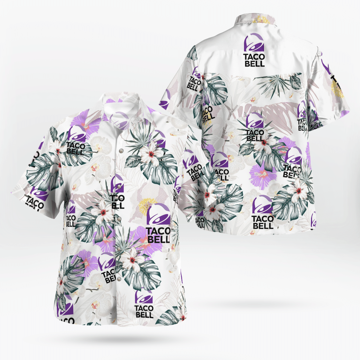 Taco Bell All Over Print 3D Flowery Aloha Summer Beach Hawaiian Shirt