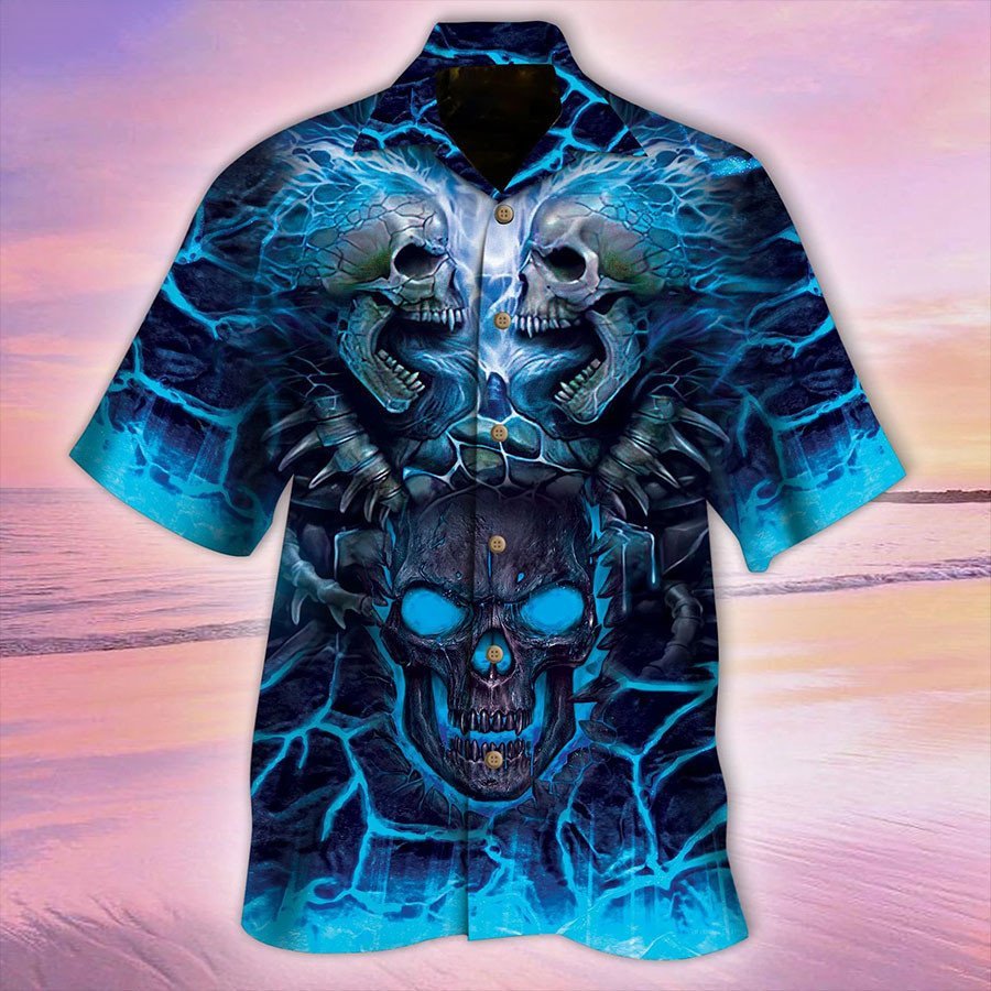 The Death Skull All Over Print 3D Aloha Summer Beach Hawaiian Shirt