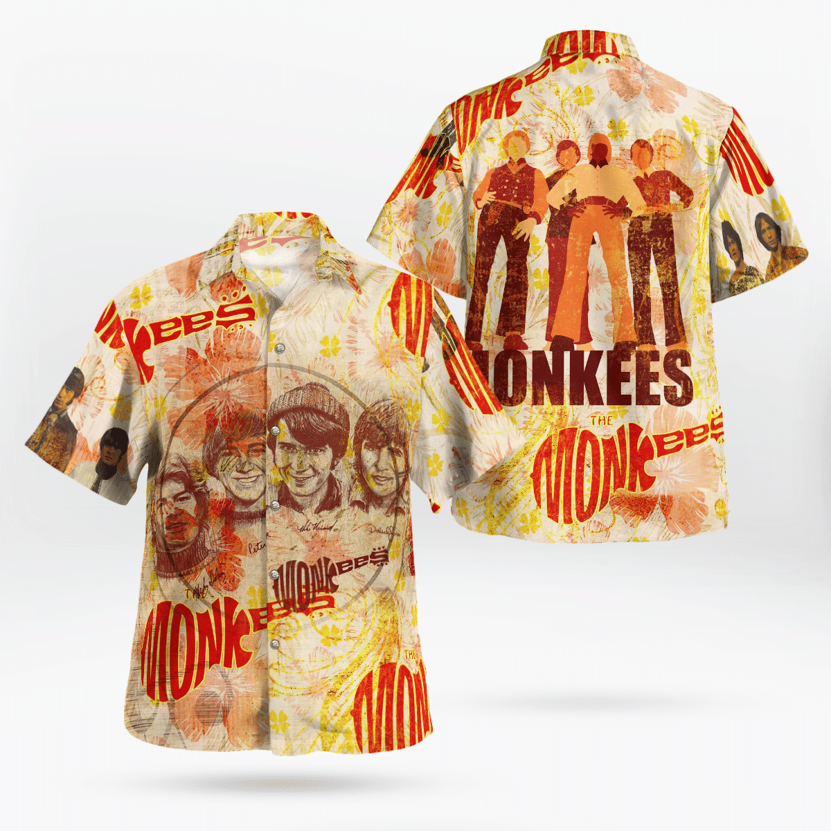 The Monkees Rock Band All Over Print 3D Aloha Summer Beach Hawaiian Shirt