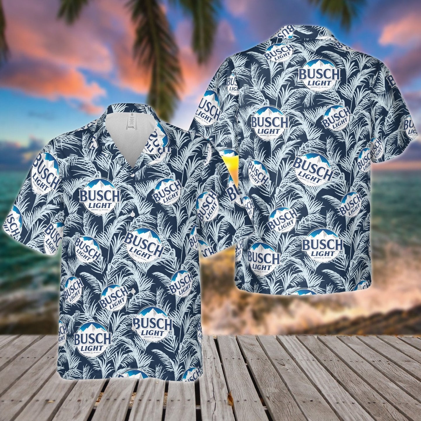 Busch Light Beer All Over Print 3D Aloha Summer Beach Hawaiian Shirt