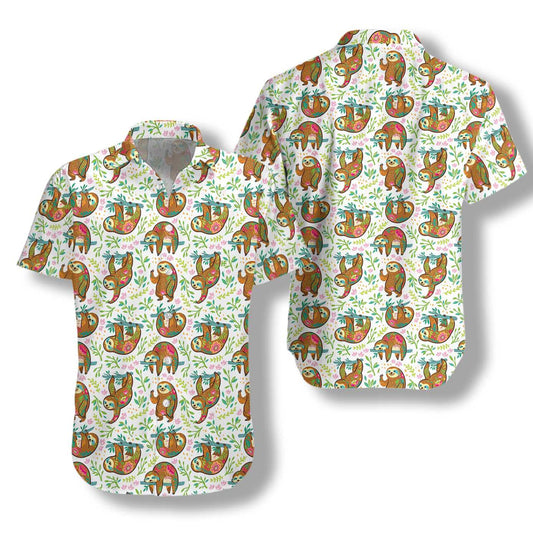 Sloth Flower Hawaiian Shirt