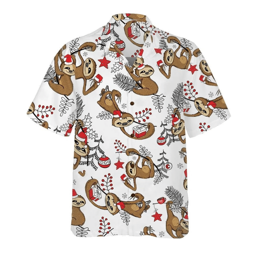 Funny Christmas Slothes Hawaiian Shirt