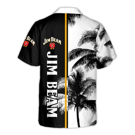 Jim Beam Palm Tree All Over Print 3D Aloha Summer Beach Hawaiian Shirt