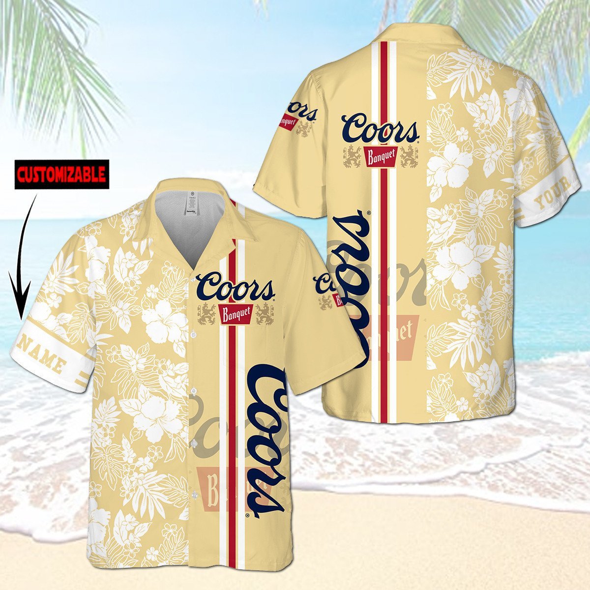 Personalized Coors Banquet All Over Print 3D Flowery Aloha Summer Beach Hawaiian Shirt