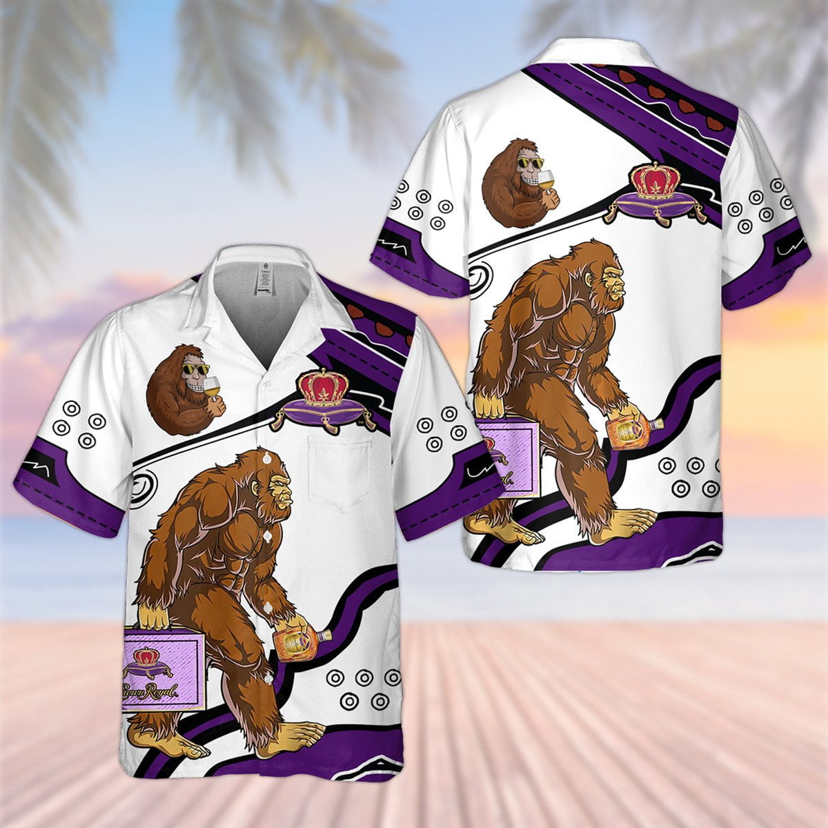 Crown Royal Big Foot All Over Print 3D Aloha Summer Beach Hawaiian Shirt