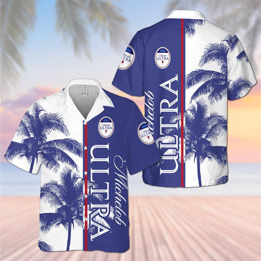 Michelob Ultra Palm Tree All Over Print 3D Aloha Summer Beach Hawaiian Shirt