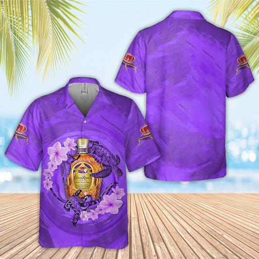 Crown Royal Turtles All Over Print 3D Flowery Aloha Summer Beach Hawaiian Shirt