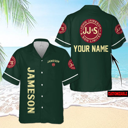 Personalized Jameson Irish Whiskey All Over Print 3D Aloha Summer Beach Hawaiian Shirt